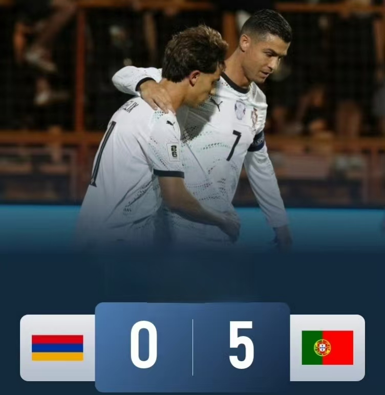 Portugal versloeg Armenië met 5-0 en verzekerde zich daarmee van een succesvolle start van de WK-kwalificatiewedstrijden.